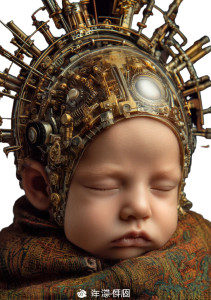 Mechanical Infant Portrait Vinyl Car Decal Sticker – Waterproof & UV-Resistant 8"