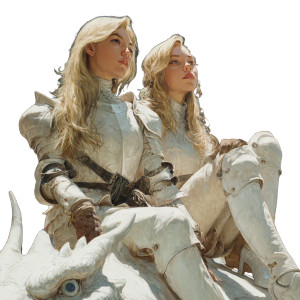 Armored Twin Sisters Vinyl Car Decal Sticker – Waterproof & UV-Resistant 8"