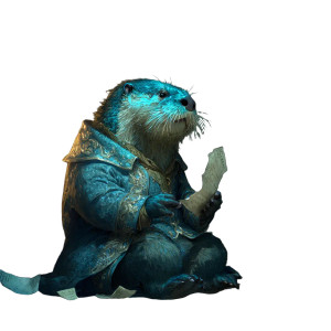 Magical Otter Scholar Vinyl Car Decal Sticker – Waterproof & UV-Resistant 8"