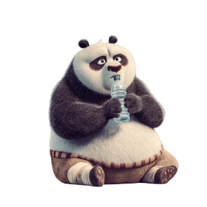 Pandabear Drinking Water Vinyl Car Decal Sticker – Waterproof & UV-Resistant 8"