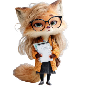 Fox Girl In Tuxedo Vinyl Car Decal Sticker – Waterproof & UV-Resistant 8"