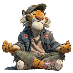 Zen Tiger Vinyl Car Decal Sticker – Waterproof & UV-Resistant 8"