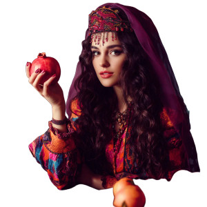 Armenian Woman With Pomegranate Vinyl Car Decal Sticker – Waterproof & UV-Resistant 8"