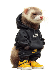 Angry Chill Ferret Vinyl Car Decal Sticker – Waterproof & UV-Resistant 8"