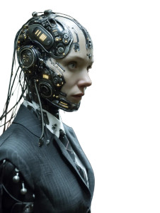 Futuristic Business Android Vinyl Car Decal Sticker – Waterproof & UV-Resistant 8"