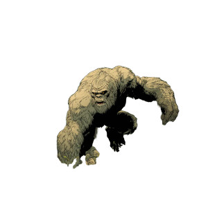 Mignola-Style Sasquatch Vinyl Car Decal Sticker – Waterproof & UV-Resistant 8"