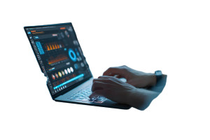 Futuristic Businessperson Working Vinyl Car Decal Sticker – Waterproof & UV-Resistant 8"