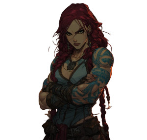 Celtic Barbarian Woman Vinyl Car Decal Sticker – Waterproof & UV-Resistant 8"