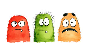 Little Emotional Monsters Vinyl Car Decal Sticker – Waterproof & UV-Resistant 8"