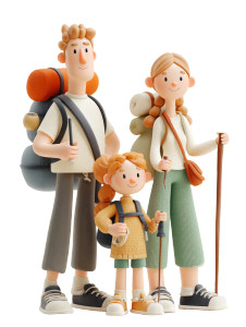 Hiking Family Art Vinyl Car Decal Sticker – Waterproof & UV-Resistant 8"