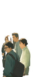 Exhausted Tokyo Commuters Vinyl Car Decal Sticker – Waterproof & UV-Resistant 8"