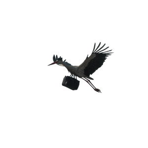 Stork With Delivery Bag Vinyl Car Decal Sticker – Waterproof & UV-Resistant 8"