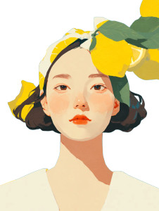 Lemon Girl Korea Vinyl Car Decal Sticker – Waterproof & UV-Resistant 8"