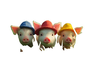 Cute Piglets In Hats Vinyl Car Decal Sticker – Waterproof & UV-Resistant 8"
