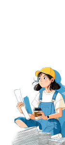 Young Woman Working Vinyl Car Decal Sticker – Waterproof & UV-Resistant 8"