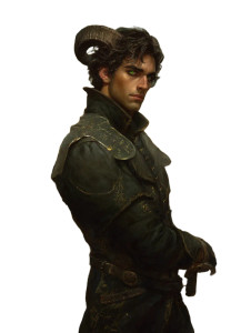 Horned Nobleman Portrait Vinyl Car Decal Sticker – Waterproof & UV-Resistant 8"