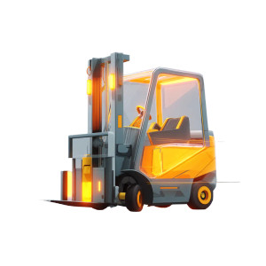 Cartoonish Forklift Vinyl Car Decal Sticker – Waterproof & UV-Resistant 8"