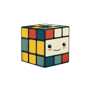 Happy Rubiks Cube Vinyl Car Decal Sticker – Waterproof & UV-Resistant 8"