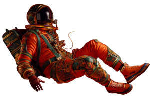 Lone Cosmic Astronaut Vinyl Car Decal Sticker – Waterproof & UV-Resistant 8"