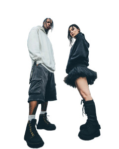 Confident Japanese Couple Vinyl Car Decal Sticker – Waterproof & UV-Resistant 8"