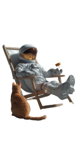 Astronaut With Cat V2 Vinyl Car Decal Sticker – Waterproof & UV-Resistant 8"