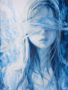 Melancholic Blue Girl Vinyl Car Decal Sticker – Waterproof & UV-Resistant 8"