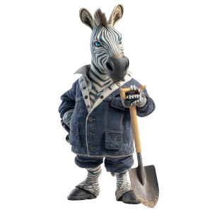 3D Zebra Mascot Vinyl Car Decal Sticker – Waterproof & UV-Resistant 8"