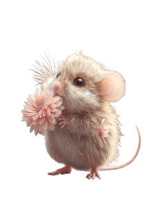 Cute Mouse Flower Vinyl Car Decal Sticker – Waterproof & UV-Resistant 8"