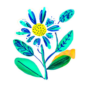 Simple Flower Vinyl Car Decal Sticker – Waterproof & UV-Resistant 8"