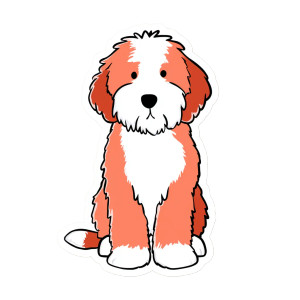 Cute Bernedoodle Sticker Vinyl Car Decal Sticker – Waterproof & UV-Resistant 8"