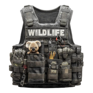 Wildlife Tactical Vest Vinyl Car Decal Sticker – Waterproof & UV-Resistant 8"