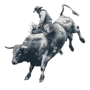 Bull Rider Silhouette Vinyl Car Decal Sticker – Waterproof & UV-Resistant 8"