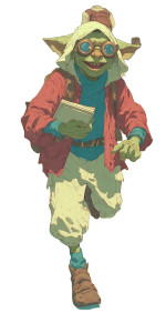 Friendly Goblin Scholar Vinyl Car Decal Sticker – Waterproof & UV-Resistant 8"