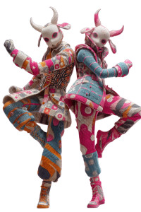 Colorful Monster Dance Vinyl Car Decal Sticker – Waterproof & UV-Resistant 8"