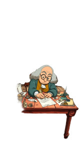 Cartoon Benjamin Franklin V2 Vinyl Car Decal Sticker – Waterproof & UV-Resistant 8"