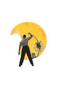 Man With Dandelion Vinyl Car Decal Sticker – Waterproof & UV-Resistant 8"