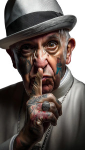 Gangster Pope Shushing Vinyl Car Decal Sticker – Waterproof & UV-Resistant 8"
