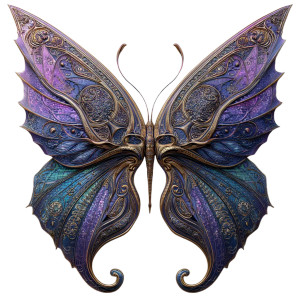 Biomechanical Butterfly Wings Vinyl Car Decal Sticker – Waterproof & UV-Resistant 8"