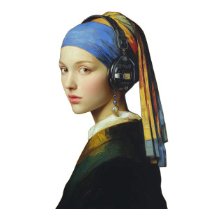 Renaissance Woman With Headphones Vinyl Car Decal Sticker – Waterproof & UV-Resistant 8" Renaissance Woman With Headphones Vinyl Car Decal Sticker – Waterproof & UV-Resistant 8"