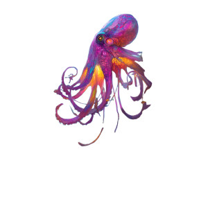 Happy Iridescent Octopus Vinyl Car Decal Sticker – Waterproof & UV-Resistant 8"