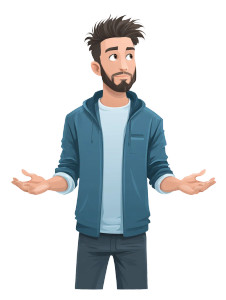 Bearded Man Explaining Vinyl Car Decal Sticker – Waterproof & UV-Resistant 8"