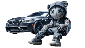 Tattooed Teddy Mechanic Vinyl Car Decal Sticker – Waterproof & UV-Resistant 8"