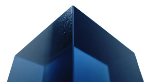 Navy Blue 3D Cube Vinyl Car Decal Sticker – Waterproof & UV-Resistant 8"