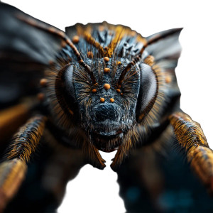 Macro Bee Vinyl Car Decal Sticker – Waterproof & UV-Resistant 8"