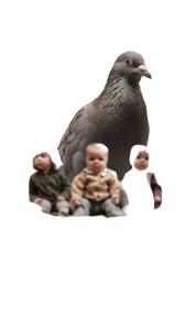 Pigeon With Babies Vinyl Car Decal Sticker – Waterproof & UV-Resistant 8"