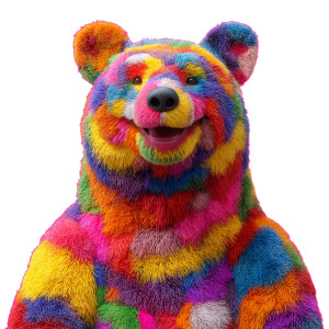Colorful Happy Bear Vinyl Car Decal Sticker – Waterproof & UV-Resistant 8"