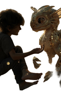 Boy And Baby Dragon Vinyl Car Decal Sticker – Waterproof & UV-Resistant 8"