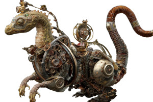 Steampunk Dragon Rider Vinyl Car Decal Sticker – Waterproof & UV-Resistant 8"