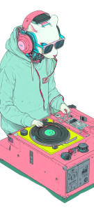 Rabbit Dj Rooftop Vinyl Car Decal Sticker – Waterproof & UV-Resistant 8"