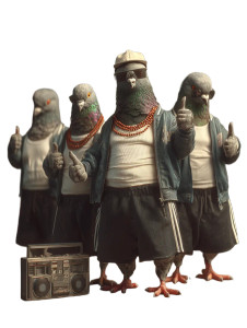 Hip-Hop Pigeons Portrait V3 Vinyl Car Decal Sticker – Waterproof & UV-Resistant 8"